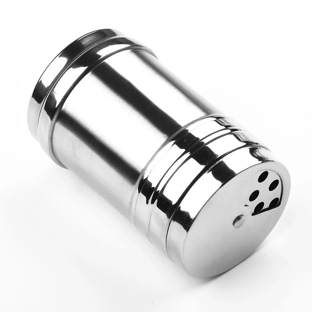 Stainless Steel Rotating Top Spice Dispenser for BBQ Seasoning Salt Pepper Cumin Sesame Chili Chicken Essence Storage