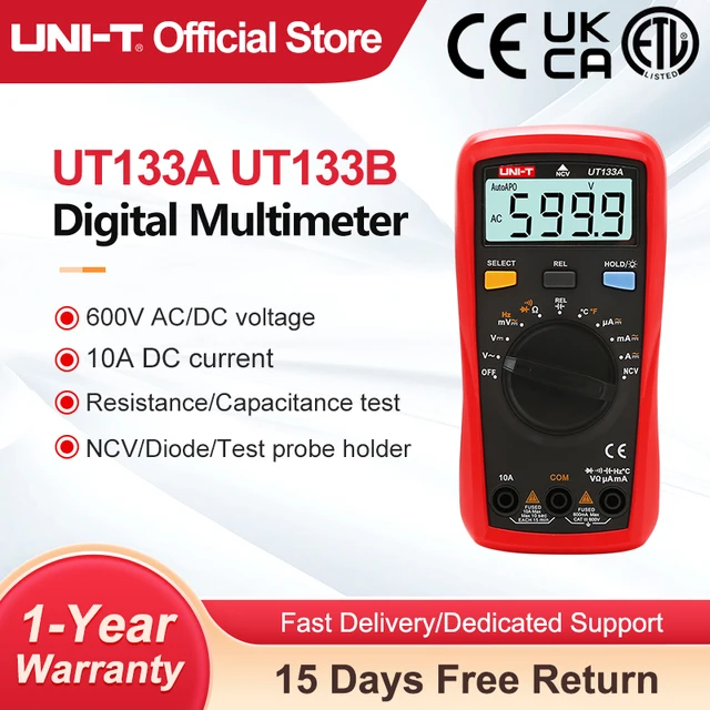 UNI-T UT133A UT133B profesjonalny multimetr cyfrowy AC DC tester napięcia woltomierz amperomierz miernik pojemności częstotliwości