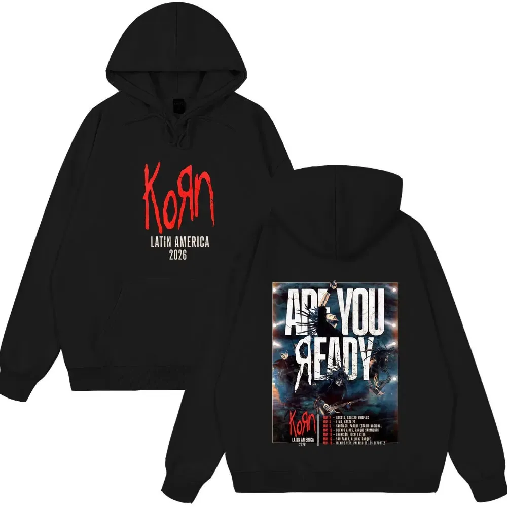 

Мерч Korn Tour 2026: Оверсайз худи, толстовки в стиле метал-готика, уличная одежда, модные хип-хоп свитшоты для мужчин и женщин с длинными рукавами