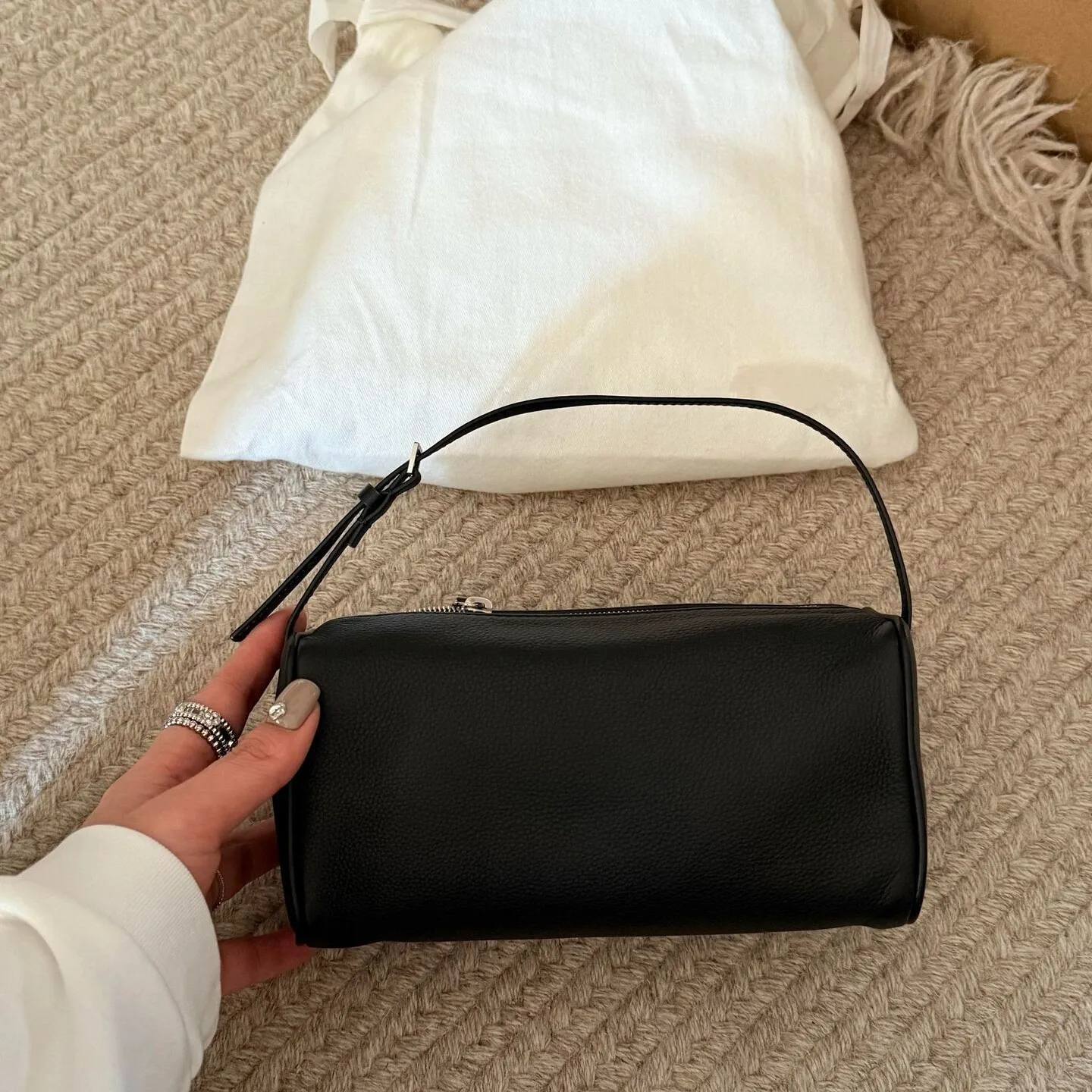 Leather Pen Holder Bag Pure Color Single Shoulder Crossbody Handbag Manya Brand Daily Match Leather Underarm Bag