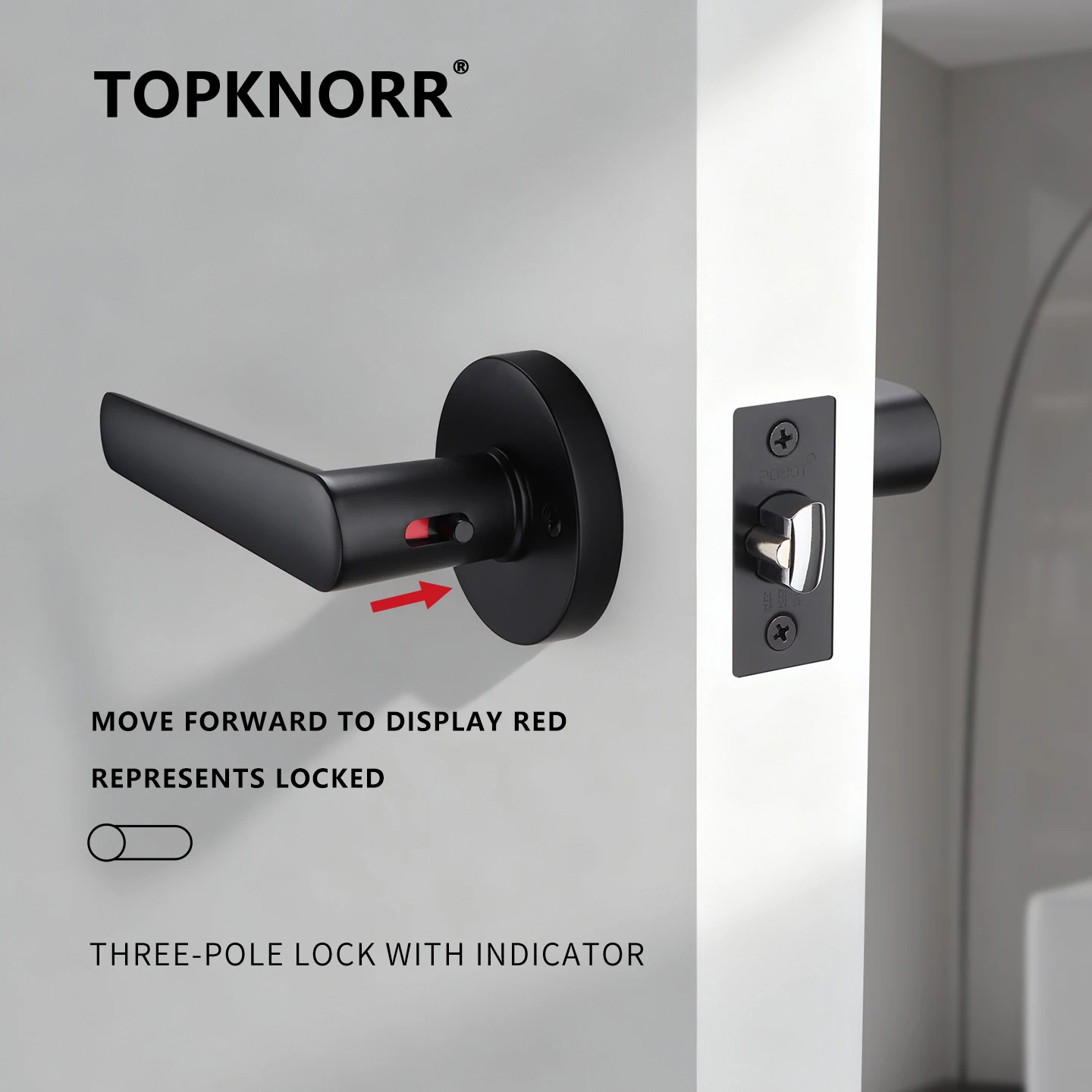 

Bedroom Keyless Door Lock Black Door Handle Home Keyed Universal Silent Indoor Wooden Door Lock Doorknob Interior Doors Handles