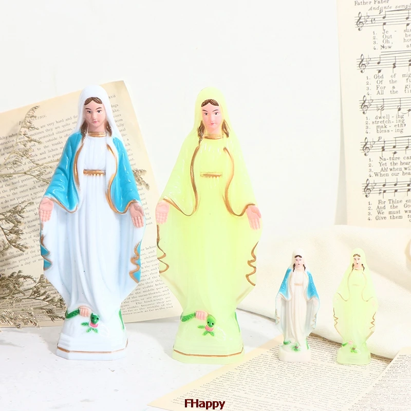 Catholic Virgin Mary Statue Figure Handmade Figurine Religious Gift Xmas Desktop Home Decorative Ornaments