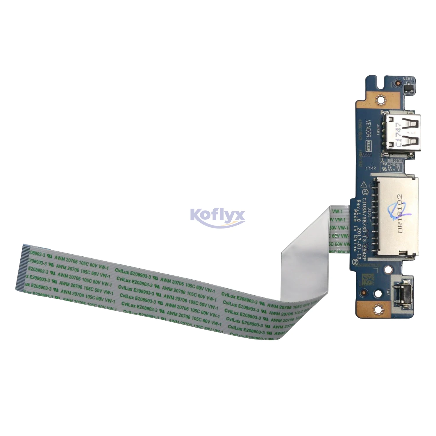 

5C50N78342 Koflyx new gadgets I/O Board C 80X4 W/Cable for lenovo ideapad 320S-14IKB (Type 80X4) 320S-14IKB (Type 81BN)