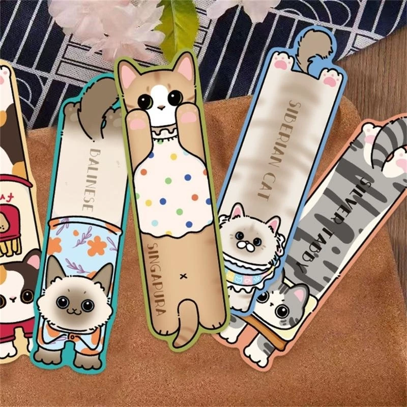 30 piezas Cats gatos Bookmarks lectura para lectura para libro Book Writer Student Paper Markers Book Page Divisor