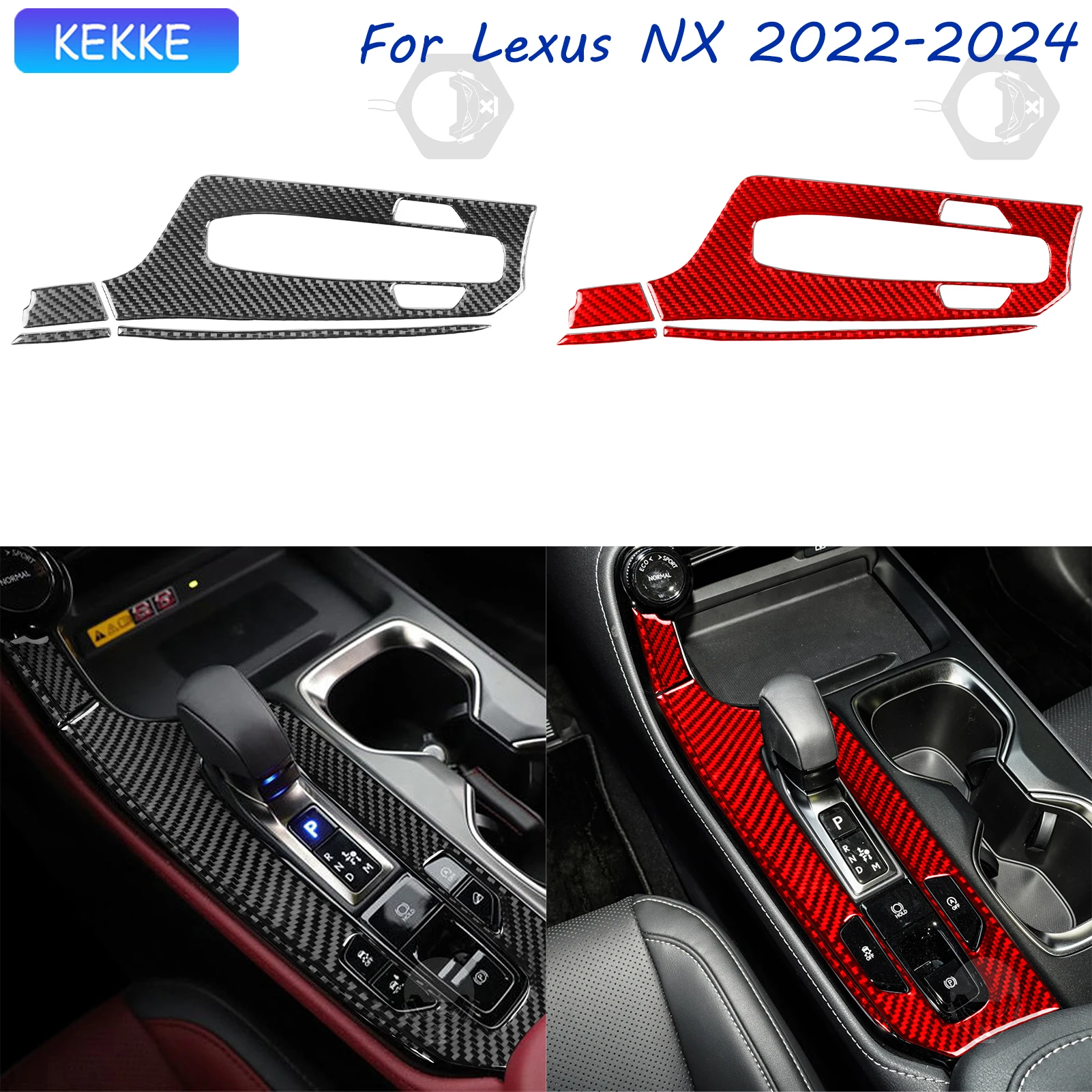 

For Lexus NX Accessories Interior 2022-2024 Gear Shift Center Console Panel Trim Carbon Fiber Cover Tuning Sticker Auto Decal