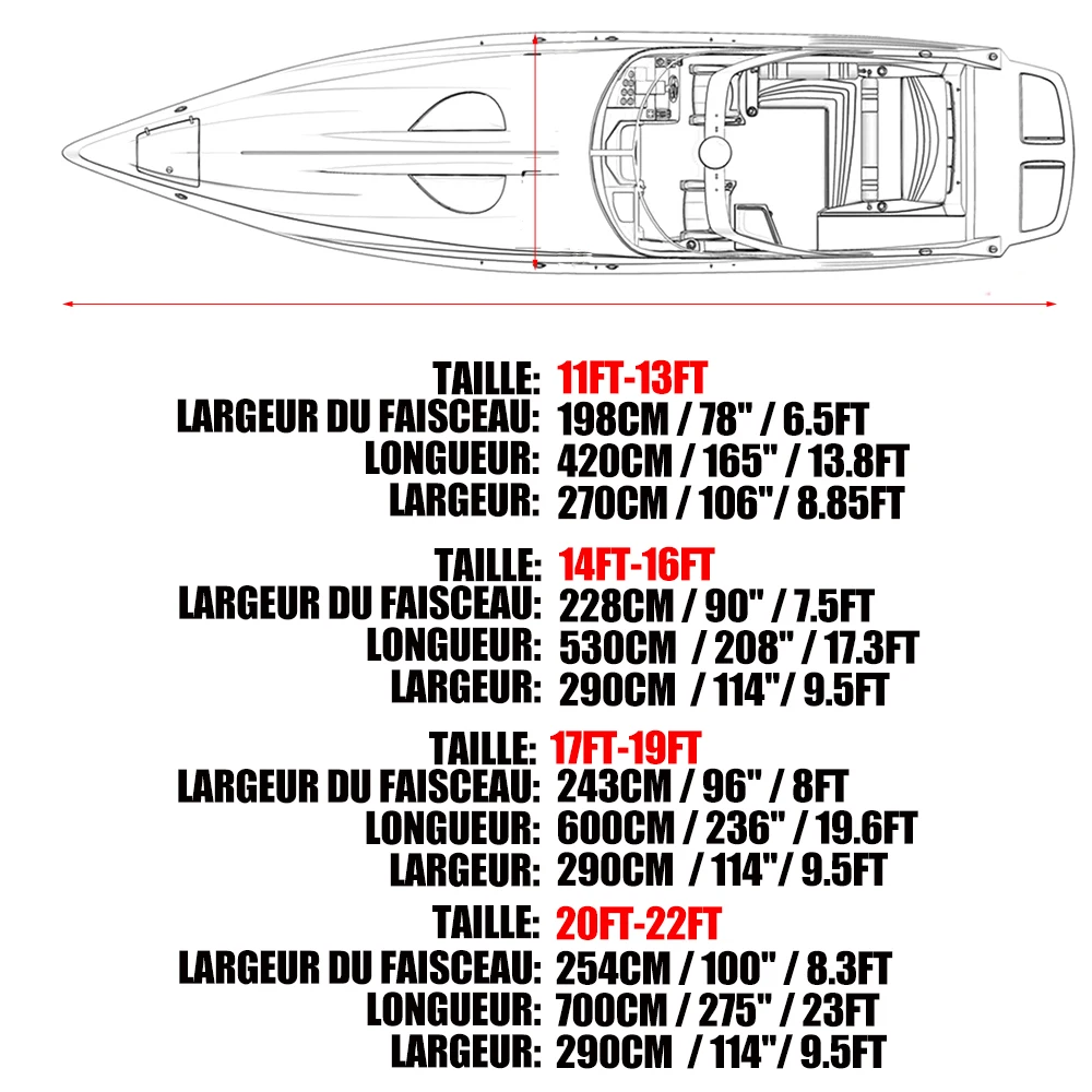 Copertura per barca rimorchiabile pioggia impermeabile pesca sci basso motoscafo copertura per barca a forma di V accessori per barche Marine attrezzatura per barche 16ft