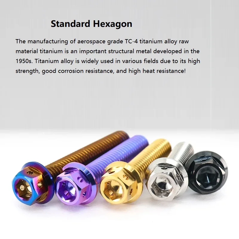 مسامير سداسية داخلية وخارجية مجوفة من سبائك التيتانيوم TC4 لتعديل الدراجة النارية وتزيين المركبات الكهربائية M6M8