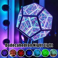 Dreamy Geometric Space LED Night Light Creative 3D LED Infinity Mirror Art Night Light Dream Light Starry Sky Lights for Gift