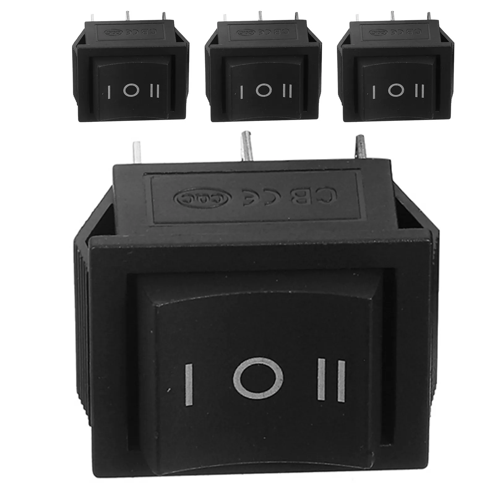 4Pcs Boat Type Rocker Switch Heavy Duty Triple Button on Off on Toggle Switch Panel Replacement for Generator Transfer Control
