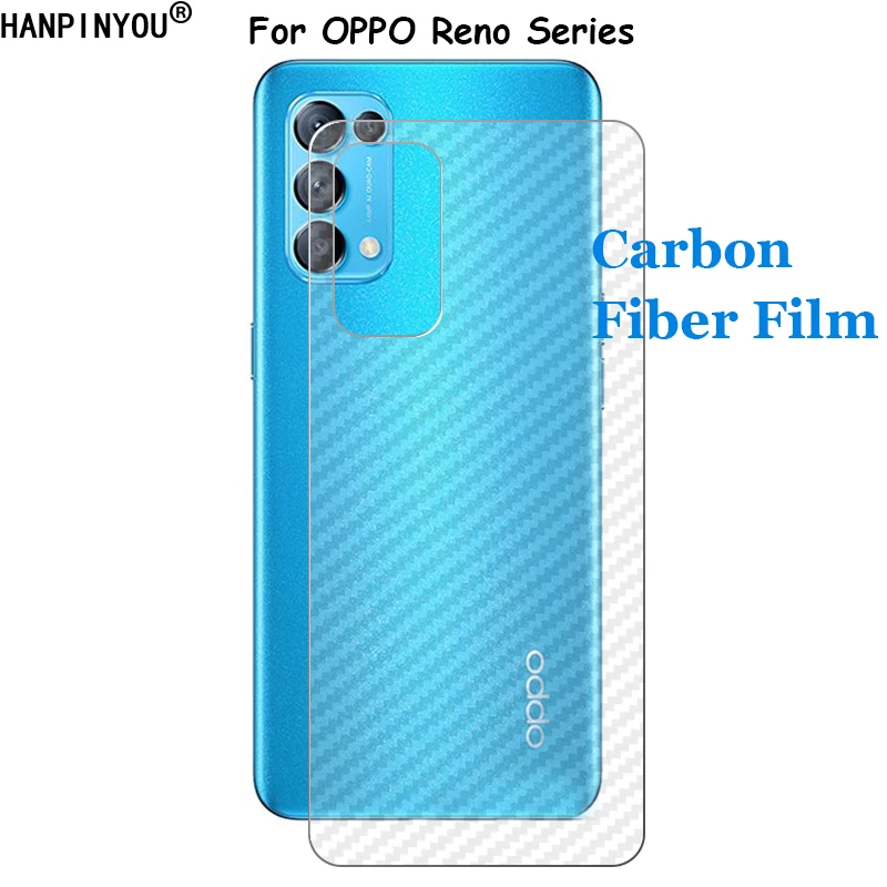 For OPPO Reno5 Reno 8 7 5 6 Z F Pro K Plus Lite 5G 3D Transparent Carbon Fiber Back Film Stiker Screen Protector (Not Glass)