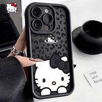 For Motorola Moto G85 G84 G13 G23 G53 G34 G54 G24 G04S Edege 50 Fusion Leopard Hello Kitty Anti Fall Multistep Soft Phone Case