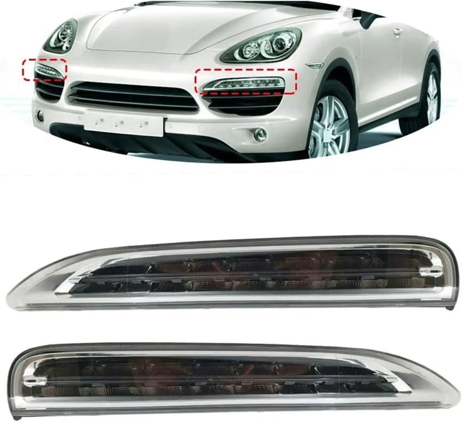 

For 11-14 Porsche Cayenne Front Bumper Daytime Run Light Lamp LED Driver Side