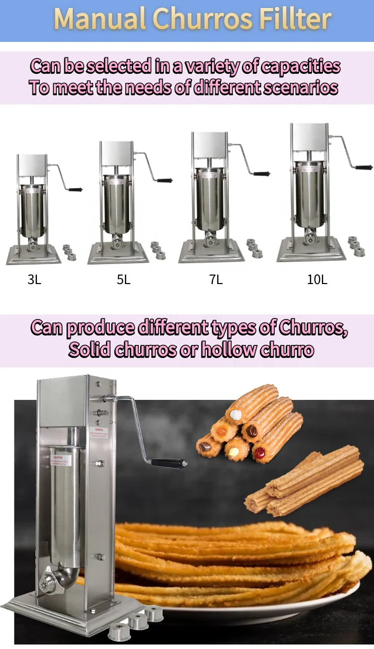 Máquina Manual para Hacer Churros y Tulumbas de 10L para Uso en Panadería - Para Rellenar Churros y Tamales Hechos con Leche y Harina