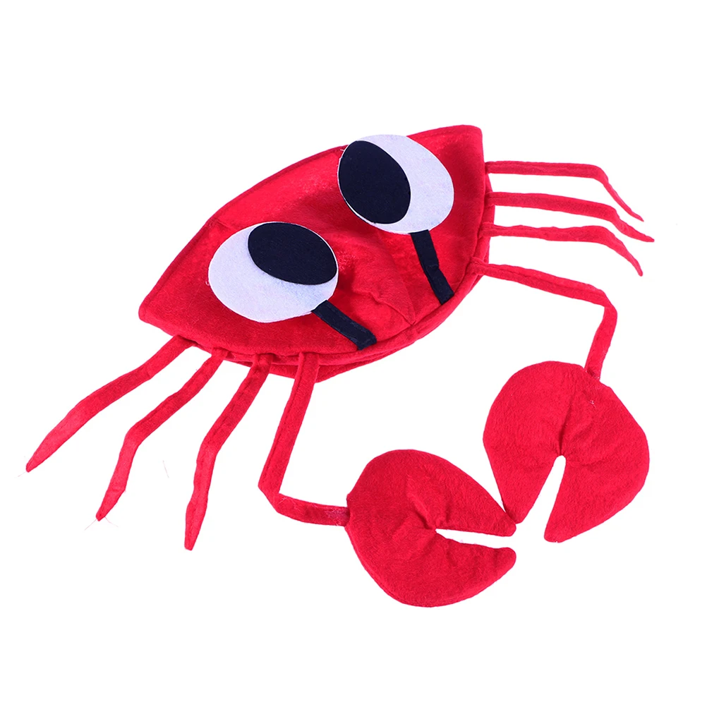 

2Pcs Crab Hat Funny Halloween Hat Adjustable Back for Party Mardi Gras Seafood Festival Novelty Hats Funny Hats