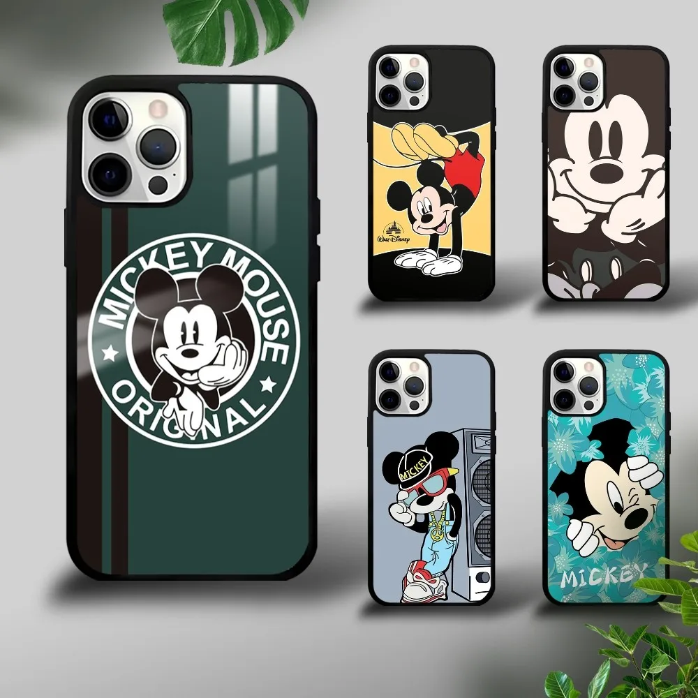 M-Mickey Minnie Mous Phone Case For iPhone 16 15 14 13 12 11 Pro Xs Max Mini Plus Celulares Hard Funda