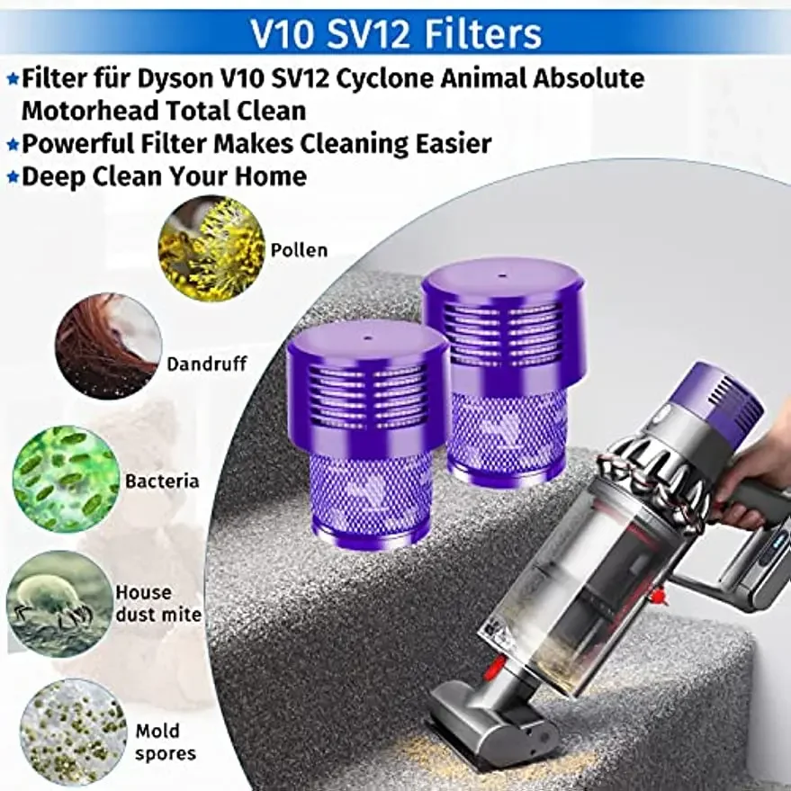 Washable V10 Hepa Filter Replacement for Dyson Cyclone V10 Absolute Animal Motorhead Total Clean SV12 Vacuum cleaner