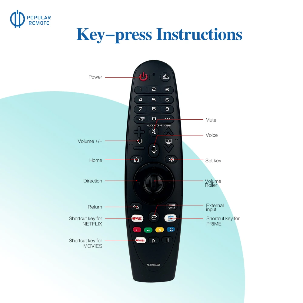 Voice Magic Remote Control AKB75855501 for  AN-MR20GA  Smart TV 2017-2020 LED QNED NanoCell 4K 8K with Voice function