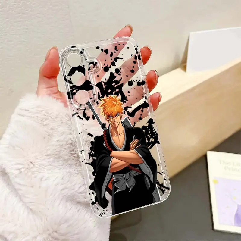 

B-Bleachs Anime Pattern Phone Case For Samsung Galaxy S26 S25 S24 S23 S22 S21 S20 S10 Lite FE Edge TPU 5G Transparent