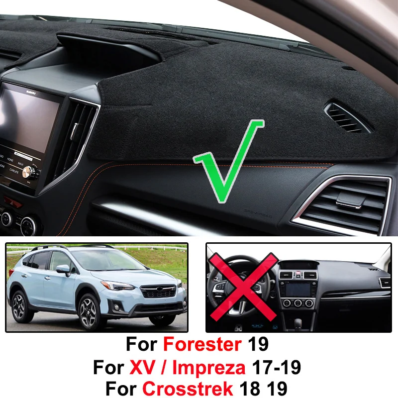 For Subaru Forester 2018 2019 2020 XV Crosstrek Impreza Car Dash Dashboard Cover Mat Pad SunShade Instrument Carpet Accessories