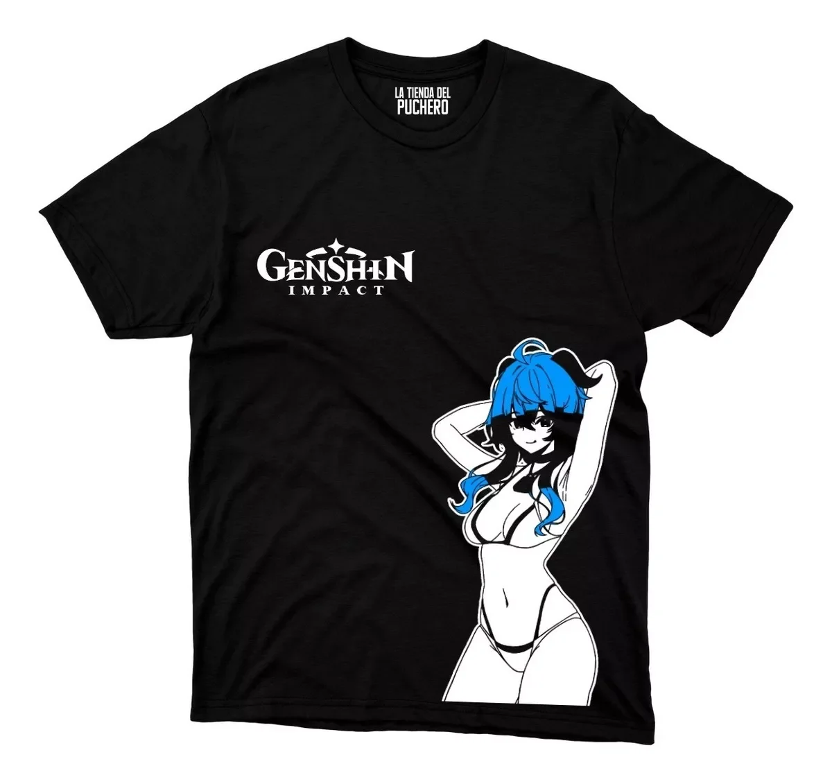 Playera Anime Genshin Impact Ganyu Waifu Logo Blanco