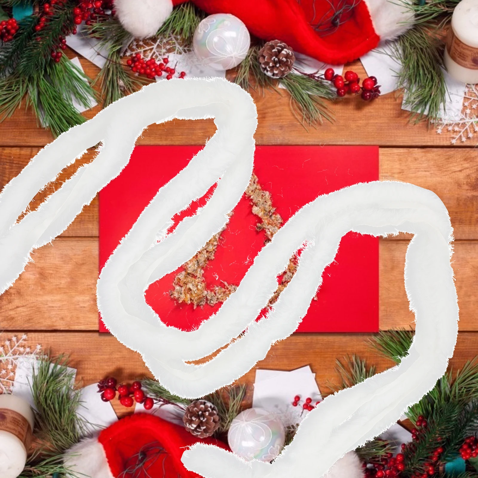 

1pc Faux Trim 4M Long White Shaggy Rabbit Ribbon For Diy Christmas Decor Hanfu Clothing Accessory Craft Supplies