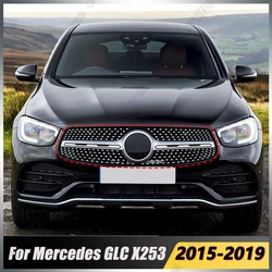 Diamond Style Front Inlet Mesh Grille For Mercedes Benz GLC-Class X253 2015-2019 GLC250 GLC300 GLC350e GLC43 Grid Grill Tuning