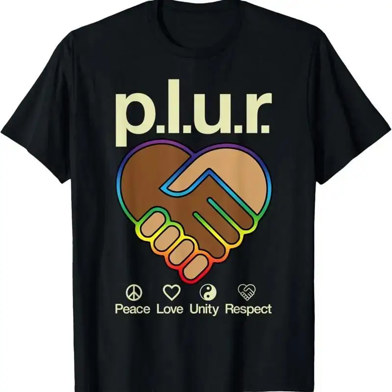 PLUR Peace Love Unity Respect T-shirt graphique pour hommes et femmes