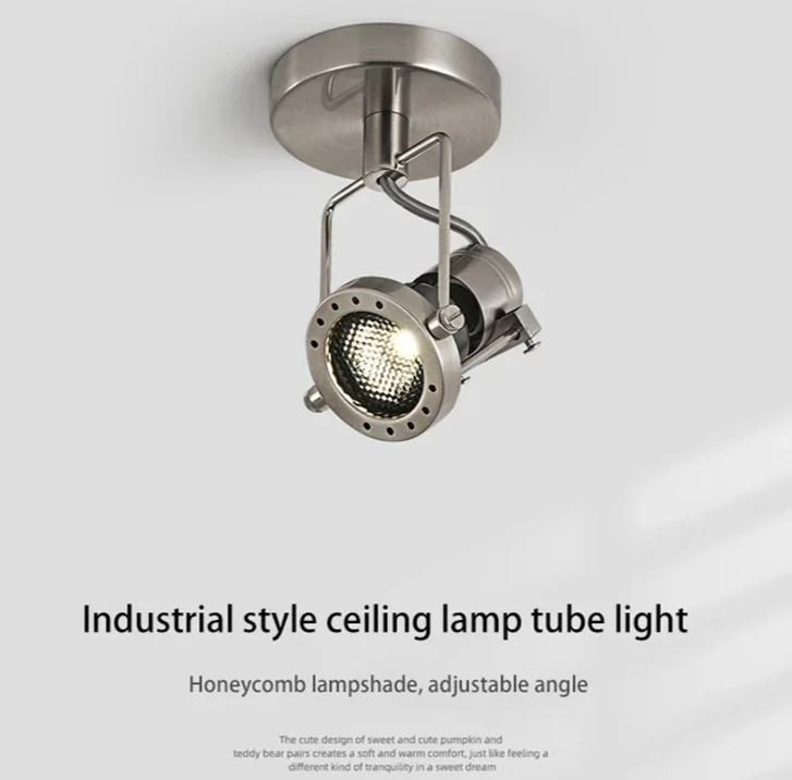 

Industrial Style Rotatable Corridor Ceiling Light Spotlight Lamps for Living Room Restaurant Aisle Balcony Indoor Lighting LED