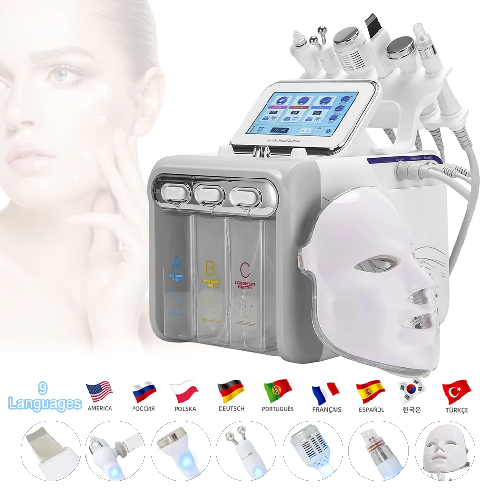 

7 in 1 Hydro Dermabrasion Facial Machine Water Oxygen Small Bubble H2O2 Microdermabrasion Aqua Peel Deep Cleansing Beauty Device