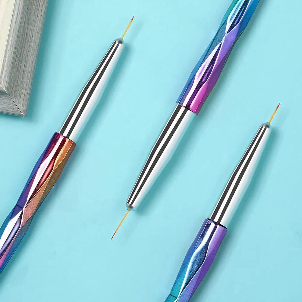 

3pcs Nail Art Brush Set Lightweight Practical Pen Manicure Accessories Painting Tool ABS Material Professional Family DIY Gift