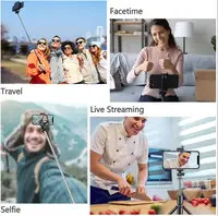 Trépied à Selfie sans fil Bluetooth 3 en 1, avec obturateur de lumière de remplissage, télécommande, monopode pliable Portable pour téléphone intelligent iPhone 6