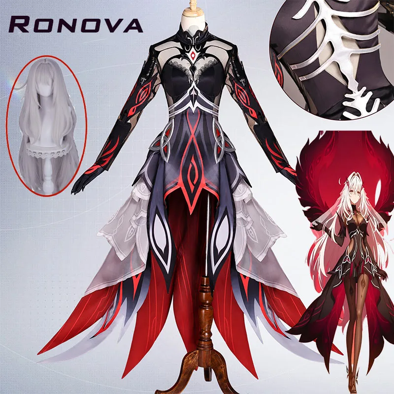 거버넌스 로노바 코스프레 겐신 임팩트 코스프레 의상 게임 로노바 유니폼 가발 의상 할로윈 의상 여성용