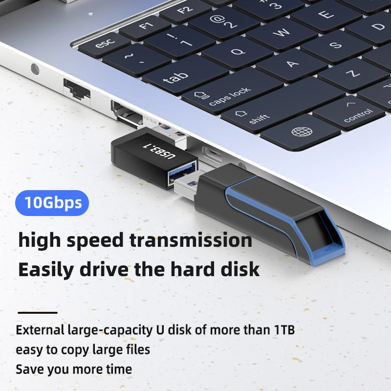 Obrázek 4: USB A ženské na USB A pánský adaptér 90°/180° konvertor USB3.2 10gbps vysokorychlostní převodovka pro notebooky USB levý bok lodi přístrojů