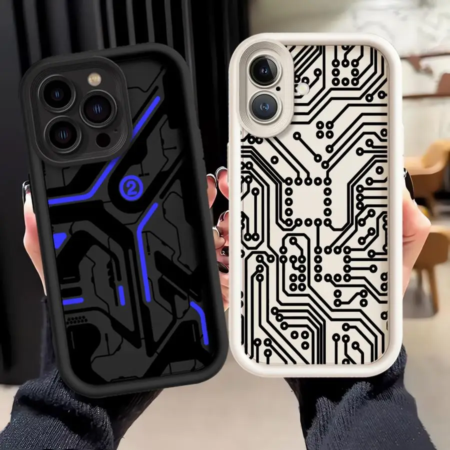 حافظة هاتف لهاتف آيفون 17 Air 16e 14 13 12 11 15 Plus 16 Pro Max غطاء ناعم ميكانيكي