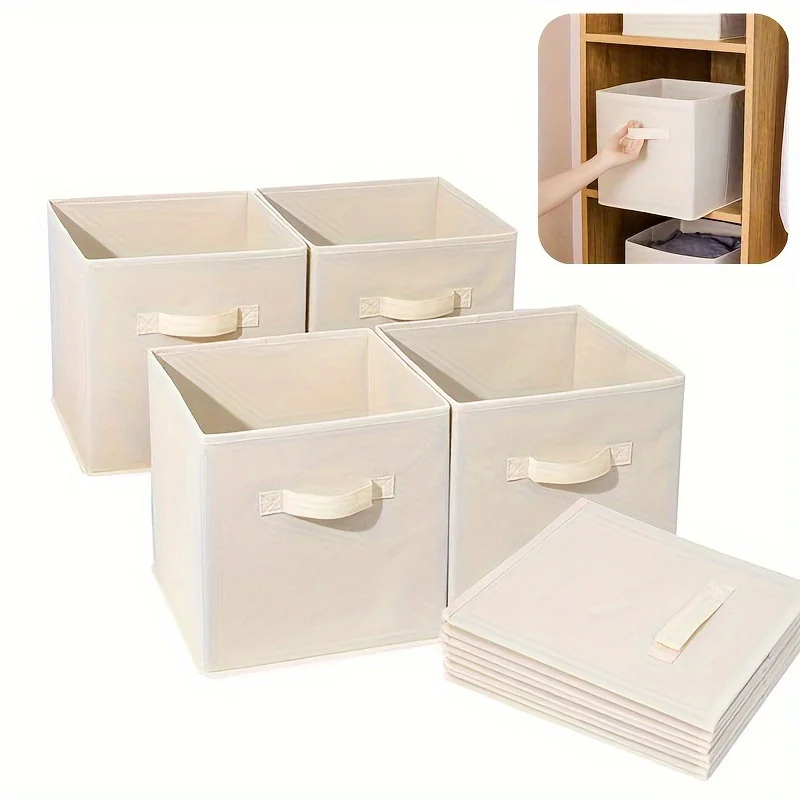 26x26x28cm Cubes Bins Pure Color Non Woven Square Storage Box Clothes Toys Sundries Storage Box Wardrobe Drawer Organizer