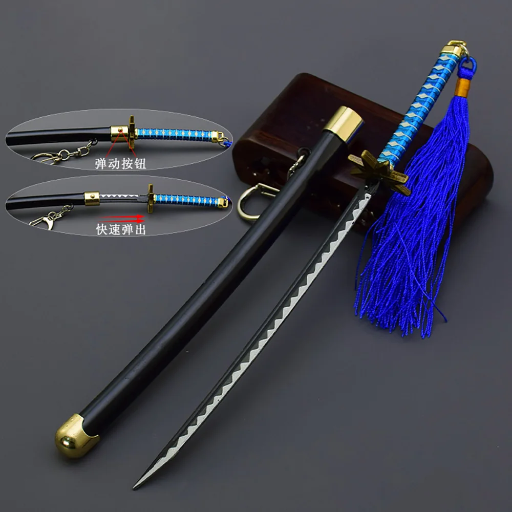 BLEACH Weapon Hitsugaya Toushirou Keychain Anime Periphery 22.5cm Sword Model Alloy Metal Katana Samurai Sword Gift for Children