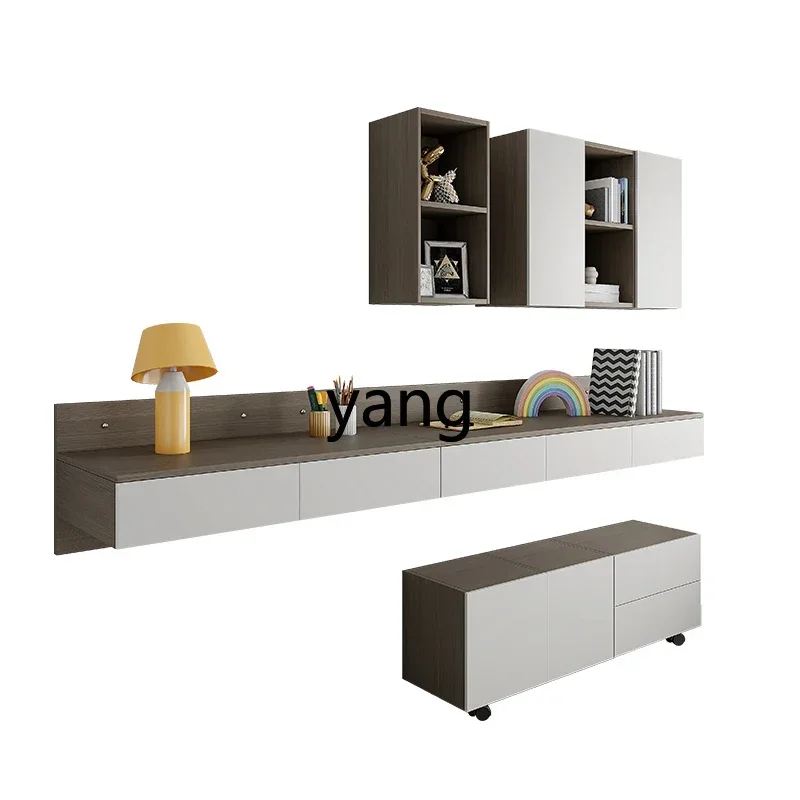 ZL Modern Bookcase Integrated Furniture Set Combination Wall Hanging Hanging Desk