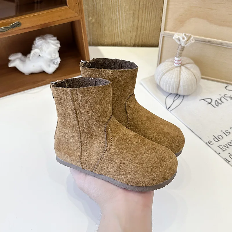 Girls Boots Autumn Winter Method Girls' New Short Boot 2026 Retro Children's Soft Bottom Daily Girls' Versatile Comfortable Boot