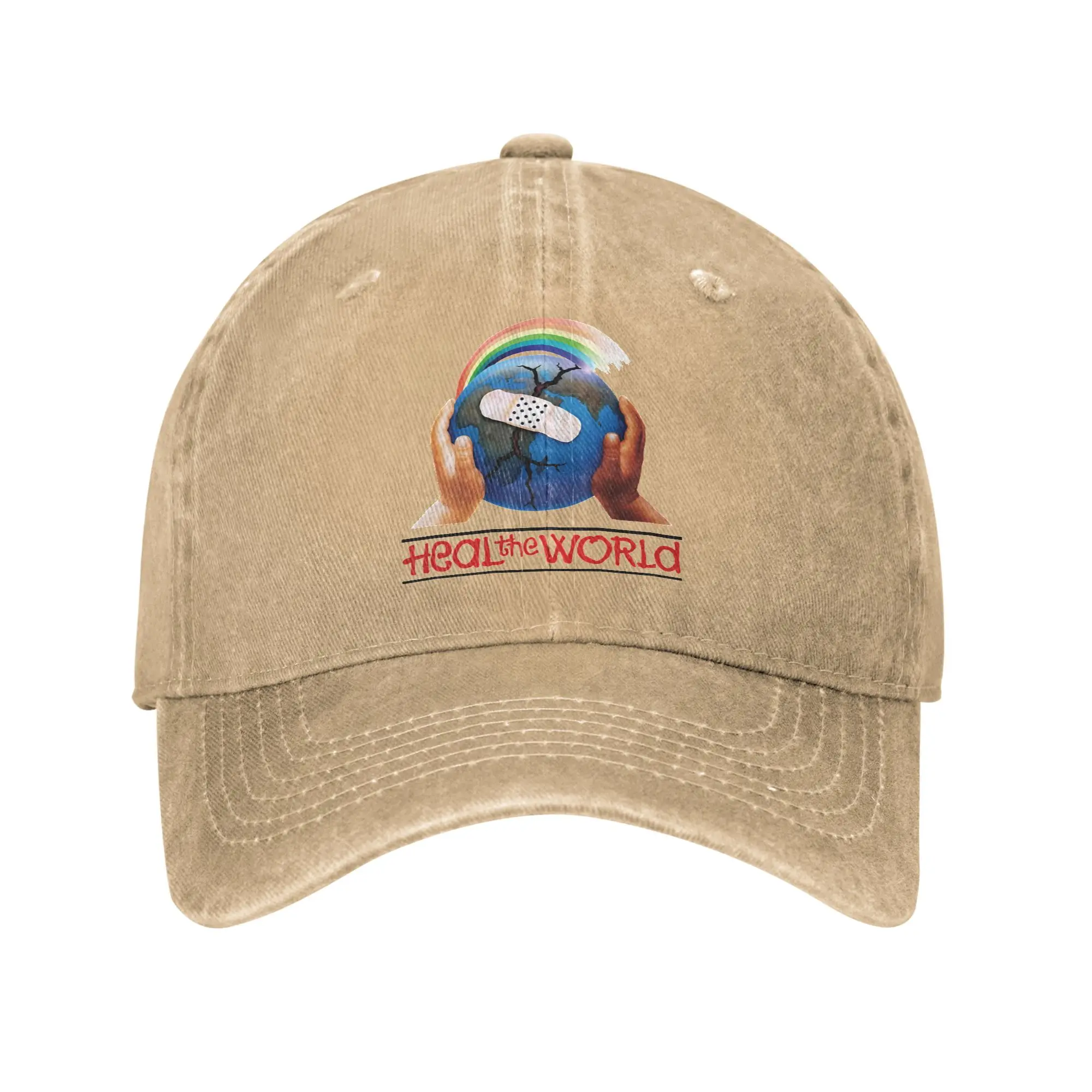 Unisex Heal The World MJ Signature michaels jacksons Printed Hats Fashion Distressed Washed  Baseball Cap Adjustable