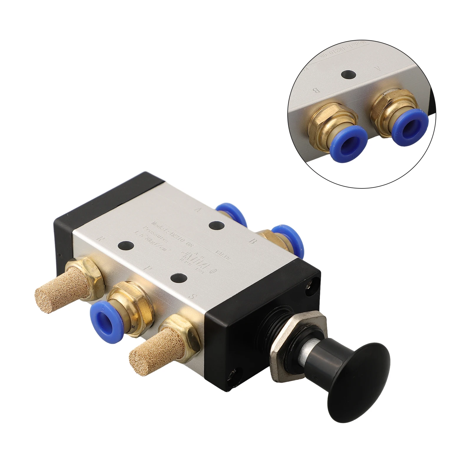 valvula-manual-de-empurrar-e-puxar-2022-industrial-4r210-08-conector-pneumatico-de-5-vias-com-acessorios-e-controle-de-2-posicoes-para-silenciador