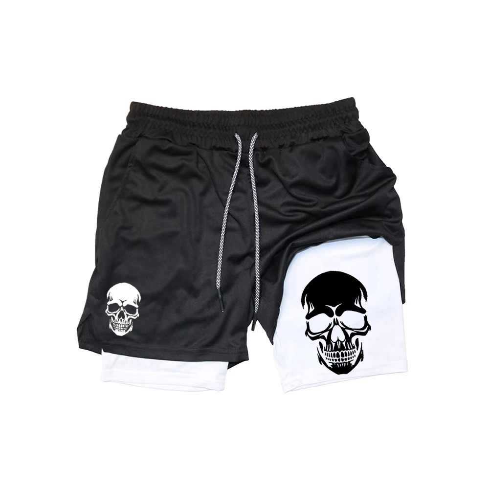 

2026New2-in-1 Men's Workout Shorts Quick Dry with Phone Pocket Towel Loop Gym Running Fitness Compression ZY0103