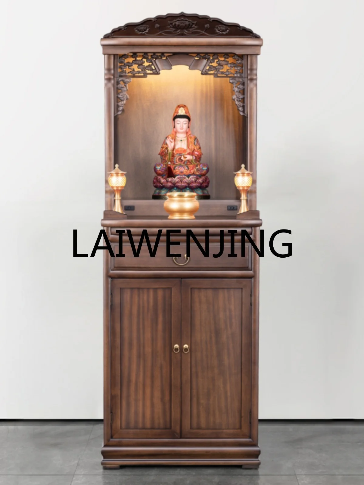 Desk Chinese Style Stand Cabinet Modern Small Worship Table Home God Table Guanyin Buddha Cabinet