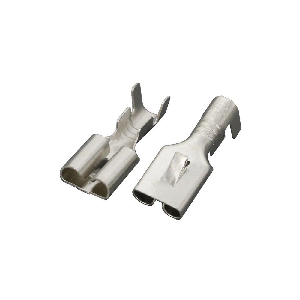 100/50 PCS 6.3 Series 0.4 Thic Brass Tinned Female Crimp Terminal Brass Wire Connector For Car Relay DJ623-E6.3C