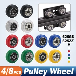 1/4/8pcs POM Pulley Wheel With 625RS or 625ZZ High Speed Bearing Plastic Idler Big V-Slot CNC Gear 3D Printer Parts Ender3 CR10