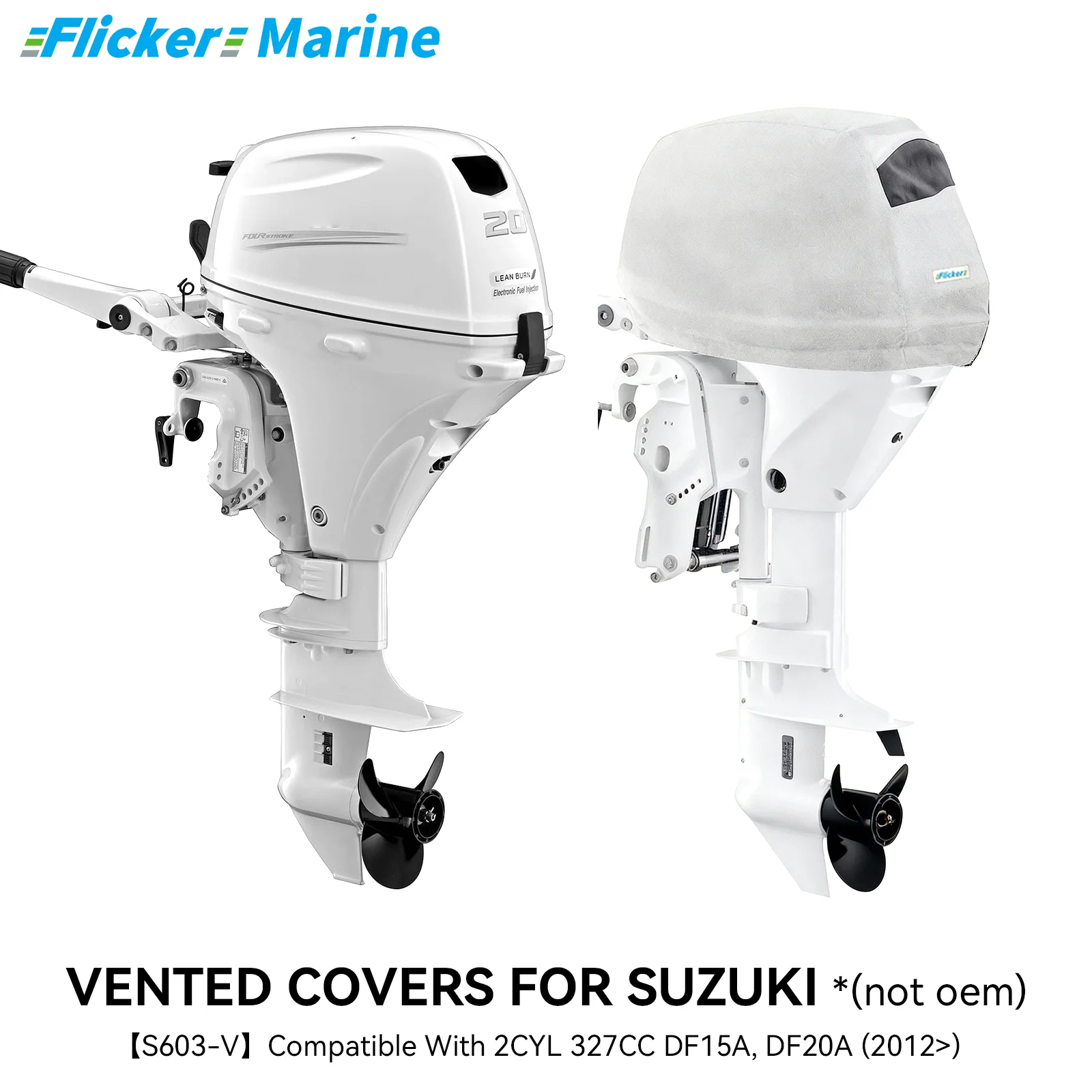 

Усиленная вентилируемая крышка двигателя Flicker для Suzuki DF15A DF20A, всесезонная защита