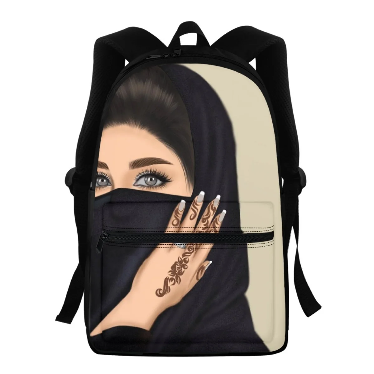 FORUDESIGNS School Backpacks Pretty Girl Eyes Face Schoolbags Multipurpose Sports Bags Stationery Storage Packsack Daypack