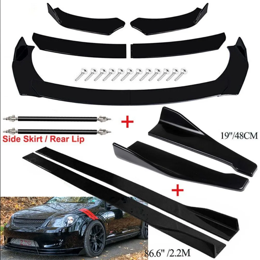 For Chevorlet Cobalt Sedan Front Bumper Spoiler Body Kit+Side Skirt+Rear Black United States