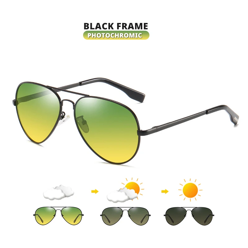 Pilot Sonnenbrille Männer polarisierte Sonnenbrille photo chrome Tag Nacht Fahr brille Frauen Chamäleon Brille uv400 gafas de sol