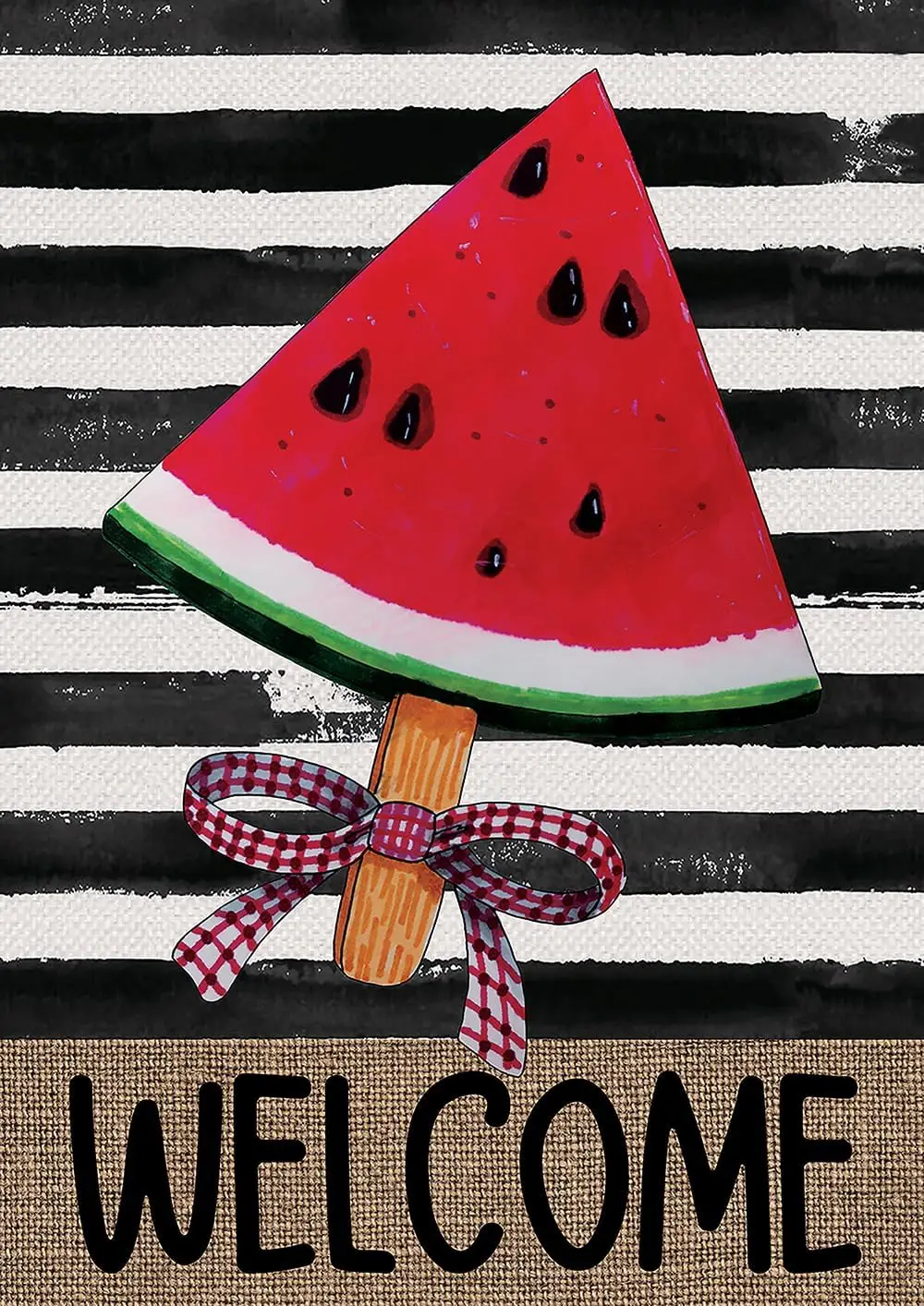 Toland Home Garden 1012697 Welcome Wedge Summer Flag, Double Sided for Outdoor Watermelon House Yard Decoration