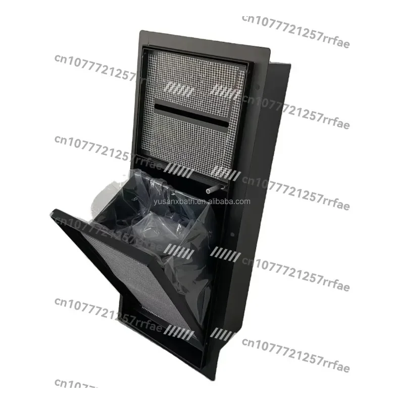 Concealed trash can with paper holder 304 stainless steel recessed wall-mounted tissue box bathroom trash can niche